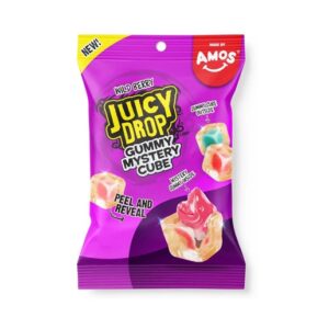 Amos Wildberry Juicy Drop Gummy Mystery Cubes  5oz Peg Bag 12ct
